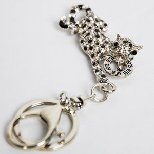 Cheetah/Leopard Keychain - Gems - Silver